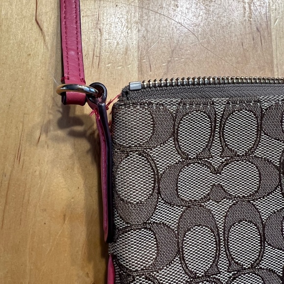 Coach Messenger Crossbody Signature Bag Tan/Pink - Picture 5 of 12